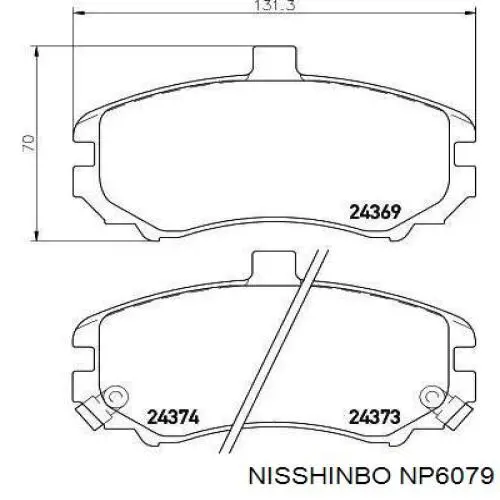 Передние тормозные колодки NP6079 Nisshinbo