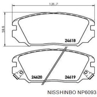 Передние тормозные колодки NP6093 Nisshinbo