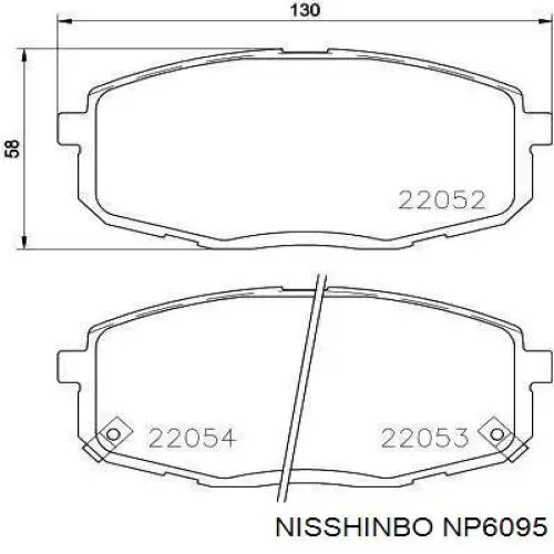 Передние тормозные колодки NP6095 Nisshinbo