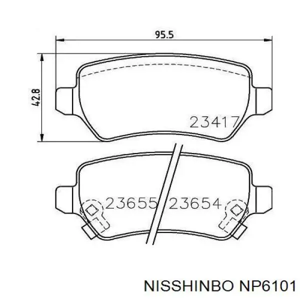 NP6101 Nisshinbo колодки тормозные задние дисковые