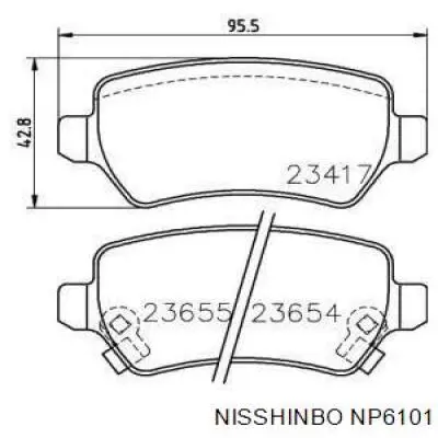 Колодки дисковые  Nisshinbo NP6101 цена, от 19.79 USD