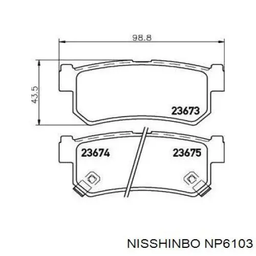 Колодки дисковые  Nisshinbo NP6103 цена, от 18.62 USD