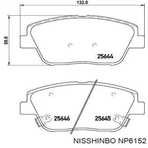 Купить NP6152 Nisshinbo Колодки тормозные