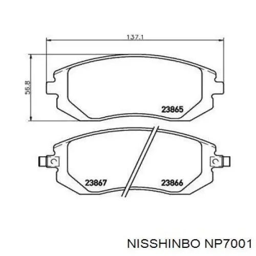 Колодки Nisshinbo NP7001 цена, от 30.93 USD