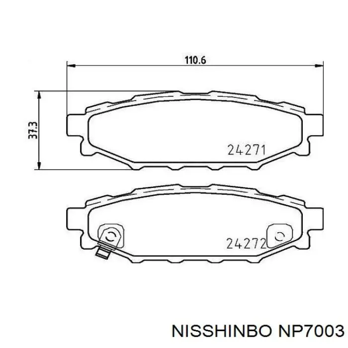 Купить NP7003 Nisshinbo Колодки тормозные задние, дисковые