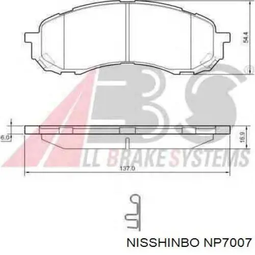Колодки Nisshinbo NP7007 цена, от 30.07 USD