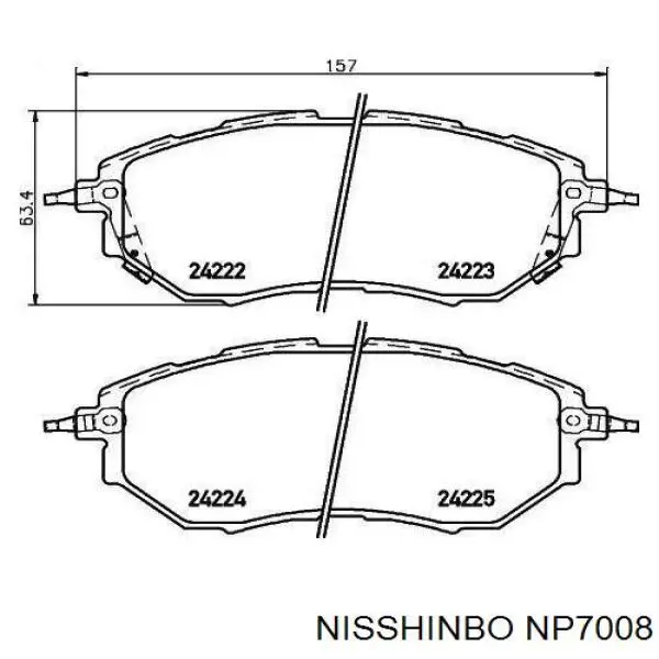 Передние тормозные колодки NP7008 Nisshinbo