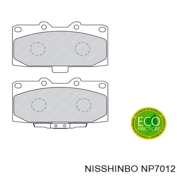 Колодки гальмівні передні, дискові NP7012 Nisshinbo