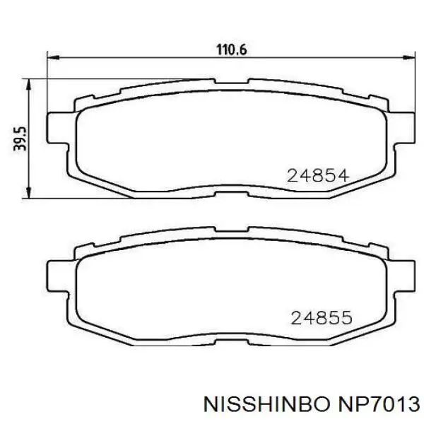 NP7013 Nisshinbo задние тормозные колодки