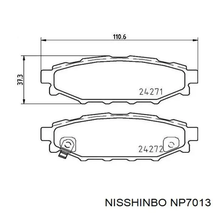 Колодки дисковые  Nisshinbo NP7013 цена, от 15.62 USD
