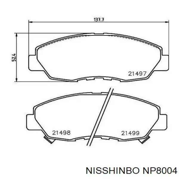Купить NP8004 Nisshinbo Колодки тормозные
