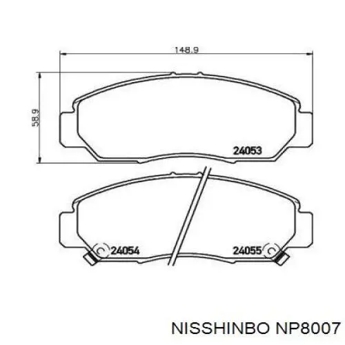NP8007 Nisshinbo Колодки передние