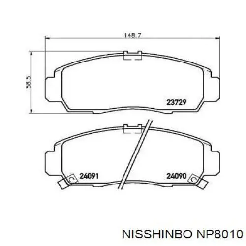 Колодки Nisshinbo NP8010 цена, от 17.58 USD