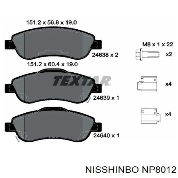 Колодки Nisshinbo NP8012 цена, от 28.89 USD