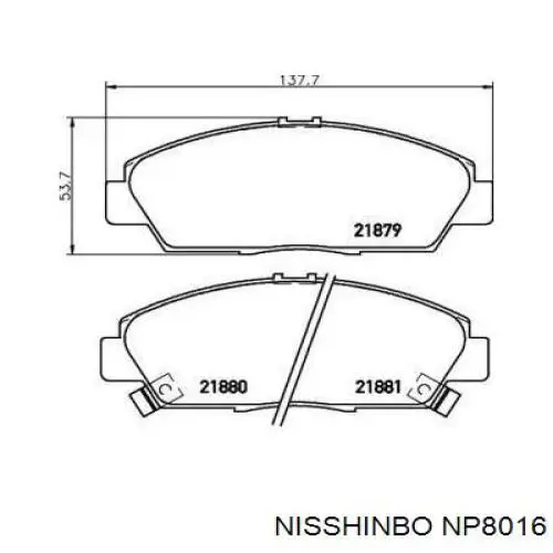 Передние тормозные колодки 45022SS0G10 Honda