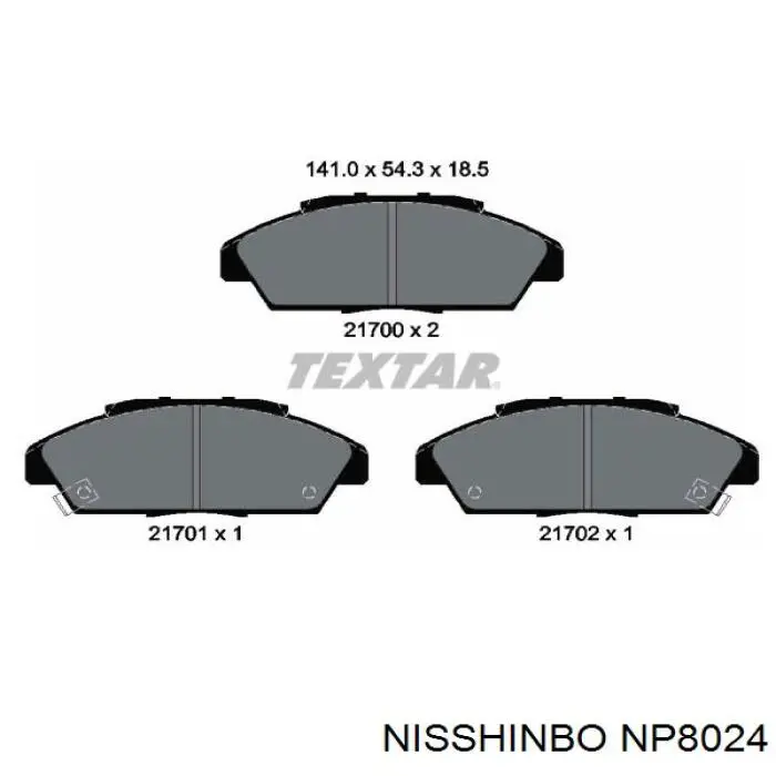 Передние тормозные колодки MP308J Mintye