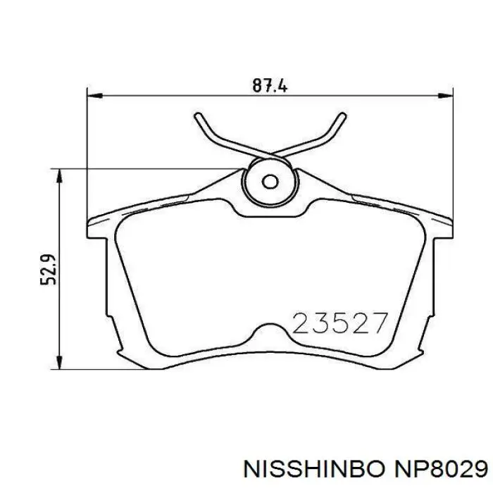 Задние тормозные колодки NP8029 Nisshinbo