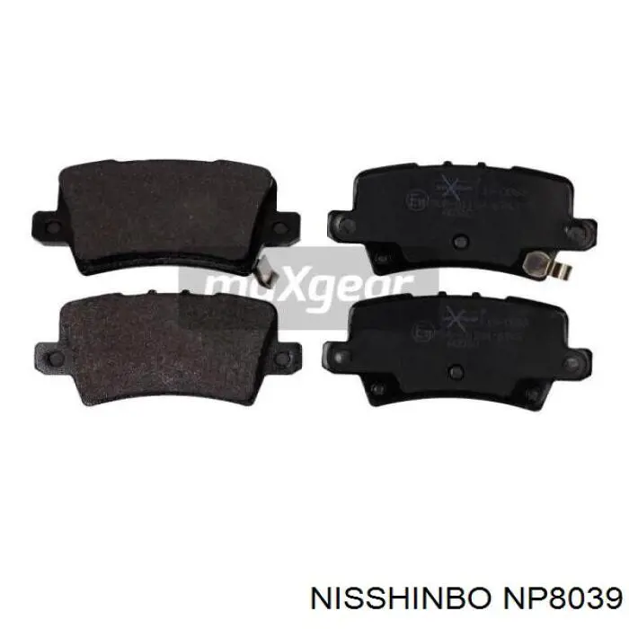 NP8039 Nisshinbo sapatas do freio traseiras de disco