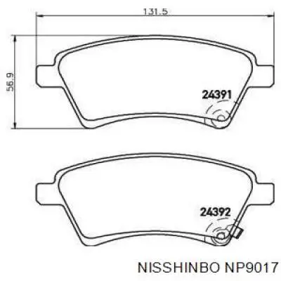 Купить NP9017 Nisshinbo Колодки тормозные