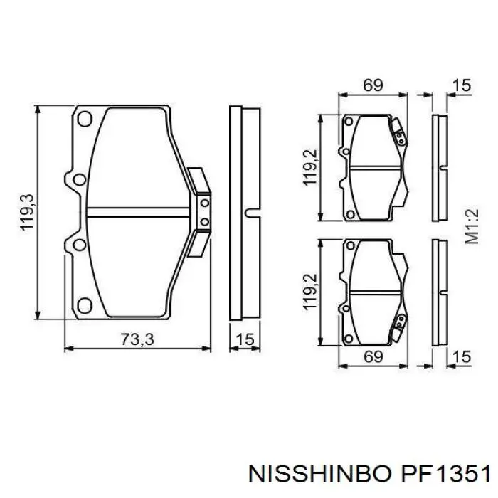 Передние тормозные колодки D2117M Kashiyama