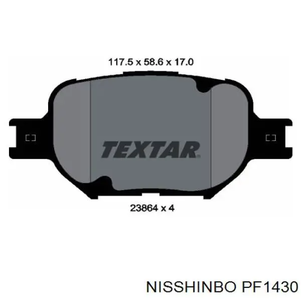 Передние тормозные колодки PF1430 Nisshinbo