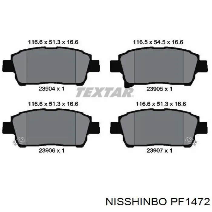 Купить PF1472 Nisshinbo Колодки тормозные