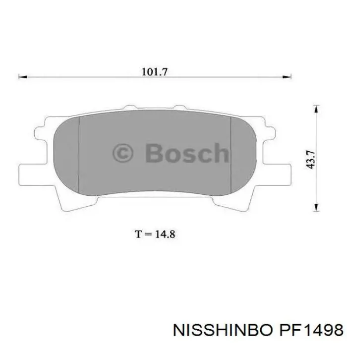 Задние тормозные колодки PF1498 Nisshinbo