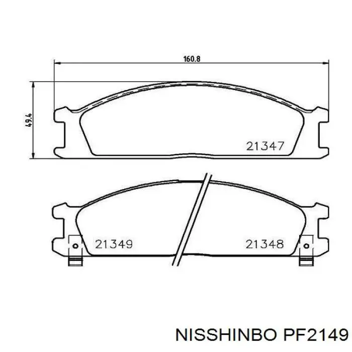 Передние тормозные колодки PF2149 Nisshinbo