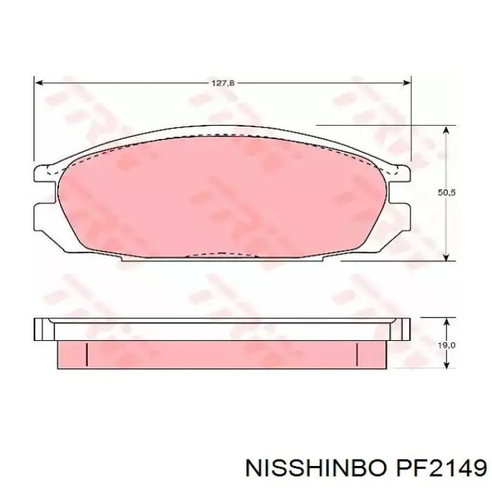 Передние тормозные колодки PF2149 Nisshinbo