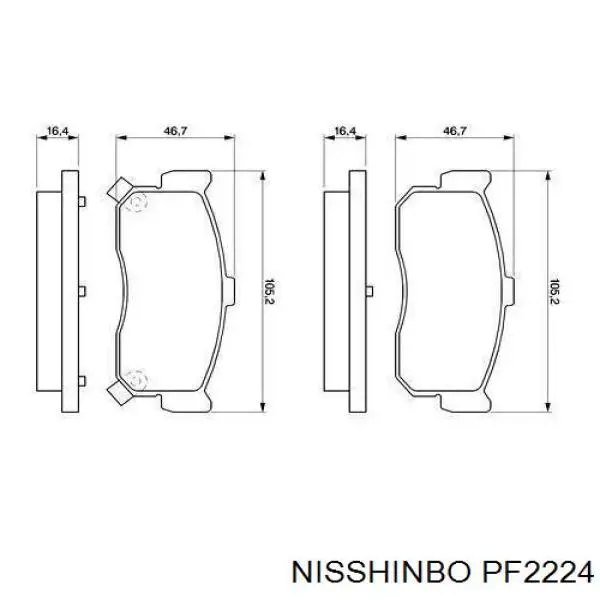 Колодки дисковые  Nisshinbo PF2224 цена, от 13.94 USD