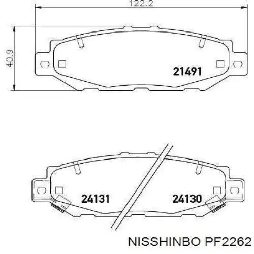Колодки дисковые  Nisshinbo PF2262 цена, от 19.52 USD