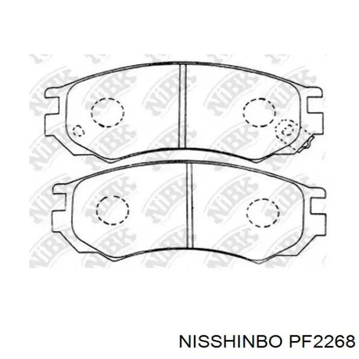 Передние тормозные колодки PF2268 Nisshinbo