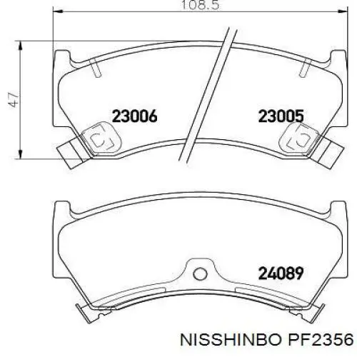 PF2356 Nisshinbo передние тормозные колодки