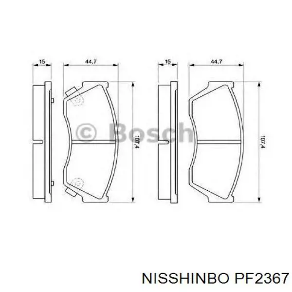 PF2367 Nisshinbo колодки тормозные передние дисковые