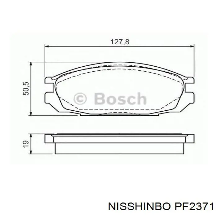 Задние тормозные колодки PF2371 Nisshinbo