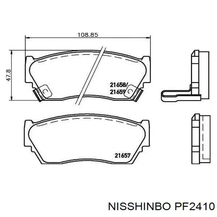 Передние тормозные колодки PF2410 Nisshinbo