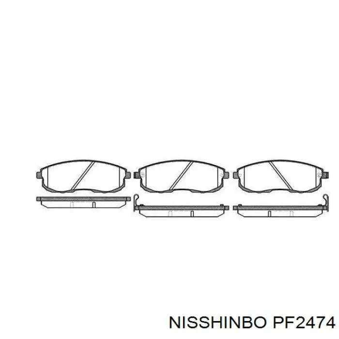 Передние тормозные колодки PF2474 Nisshinbo