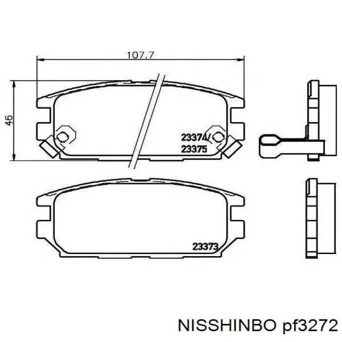 Колодки тормозные задние дисковые NISSHINBO PF3272