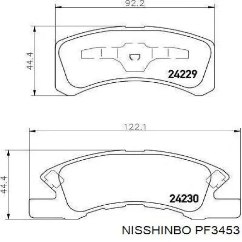 PF3453 Nisshinbo колодки тормозные передние дисковые