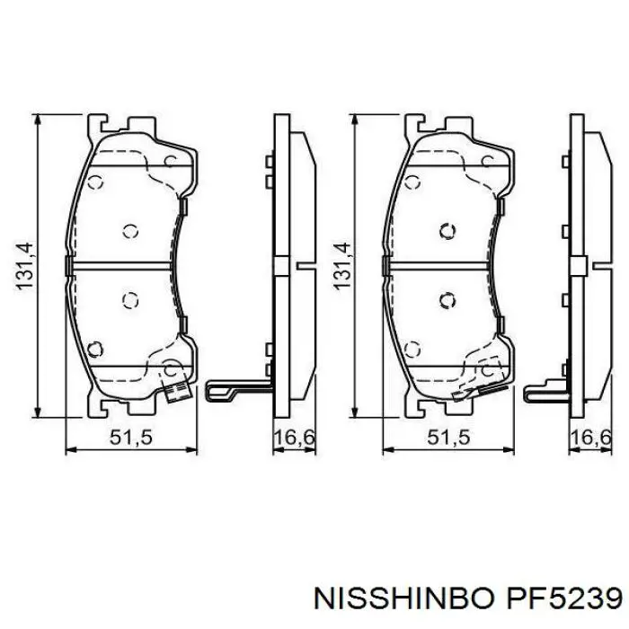 Купить PF5239 Nisshinbo Колодки тормозные