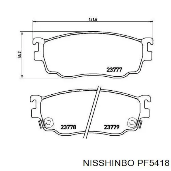 Передние тормозные колодки PF5418 Nisshinbo