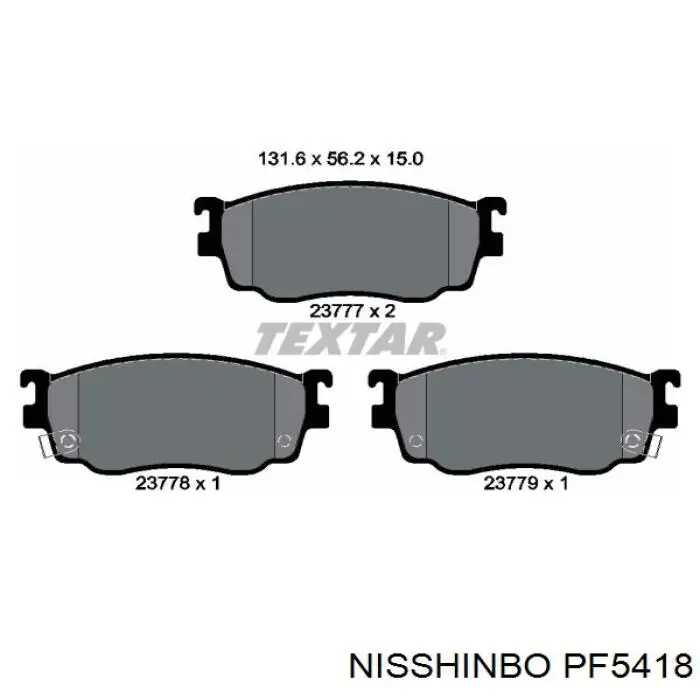 Колодки гальмівні передні, дискові PF5418 Nisshinbo