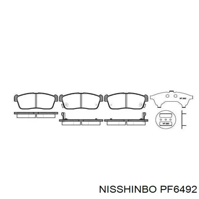 PF6492 Nisshinbo колодки тормозные передние дисковые
