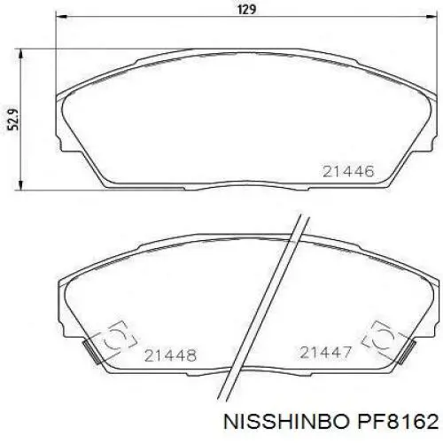 PF-8162 Nisshinbo колодки тормозные передние дисковые