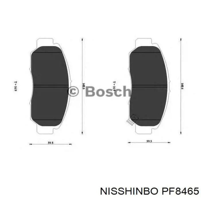 PF8465 Nisshinbo колодки тормозные передние дисковые