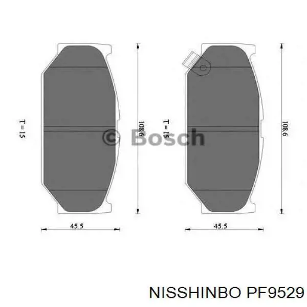 PF9529 Nisshinbo колодки тормозные передние дисковые