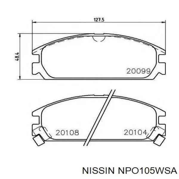 Передние тормозные колодки NPO105WSA Nissin