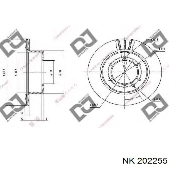 Тормозные диски 202255 NK