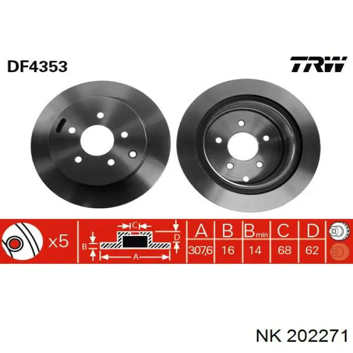 Тормозные диски 202271 NK