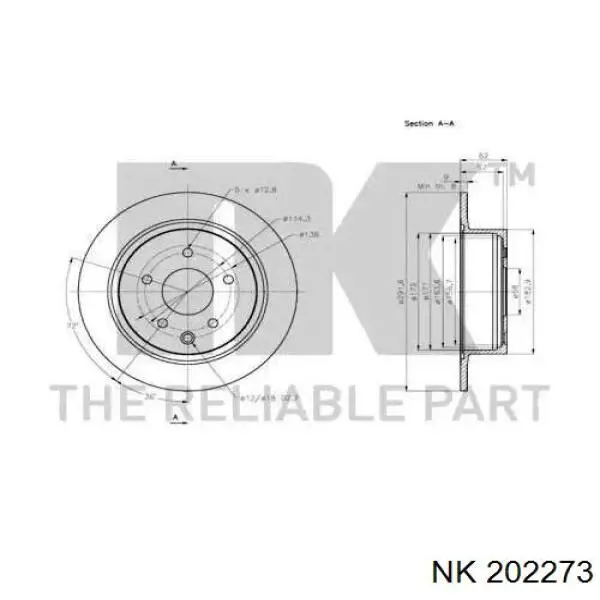 Задний дисковый тормоз NK 202273